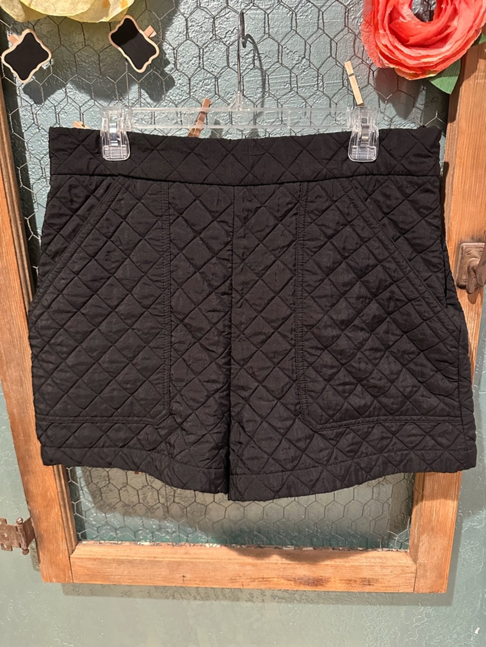 Zara Black Quilted Shorts